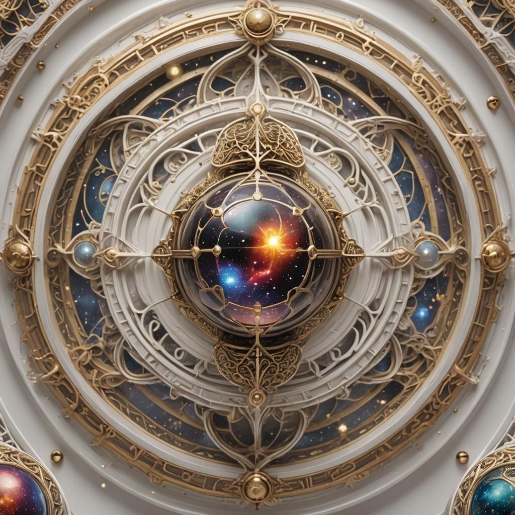 Cosmos Orb with Celtic Knotwork in Photorealistic Style