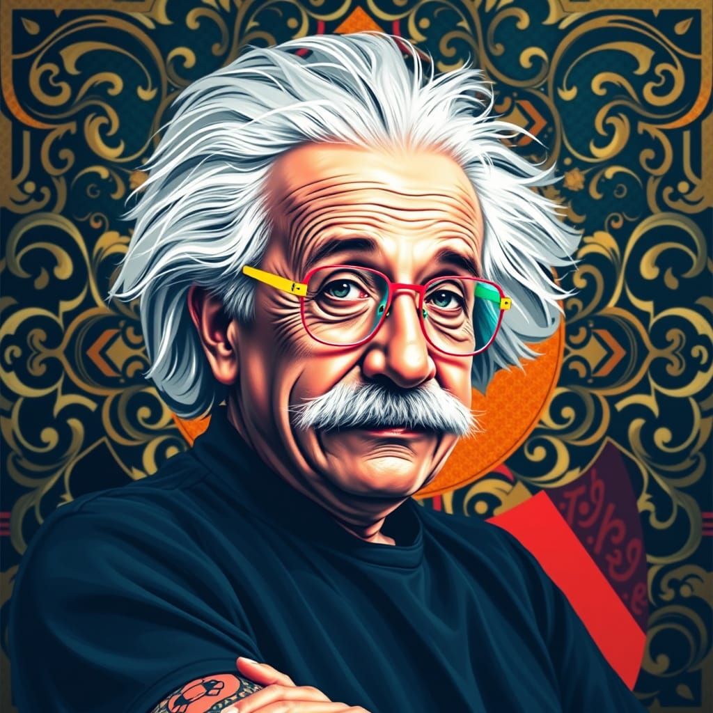 Rebellious Genius in Edgy Cubist Style