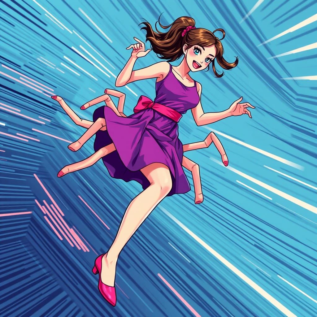 Dynamic Tap Dancer in Anime Key Visual Style