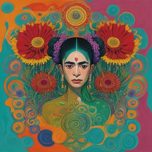 Psychedelic Serenity: A Superflat Dreamscape of Inner Warmth