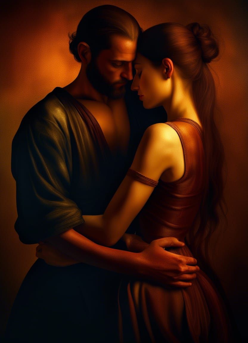 Romantic Embrace in Renaissance Style