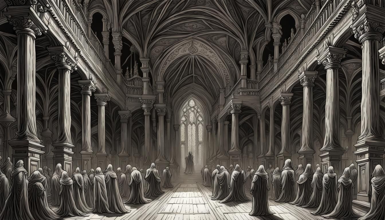 Gothic Horror Hall of Souls, Detailed Illustration