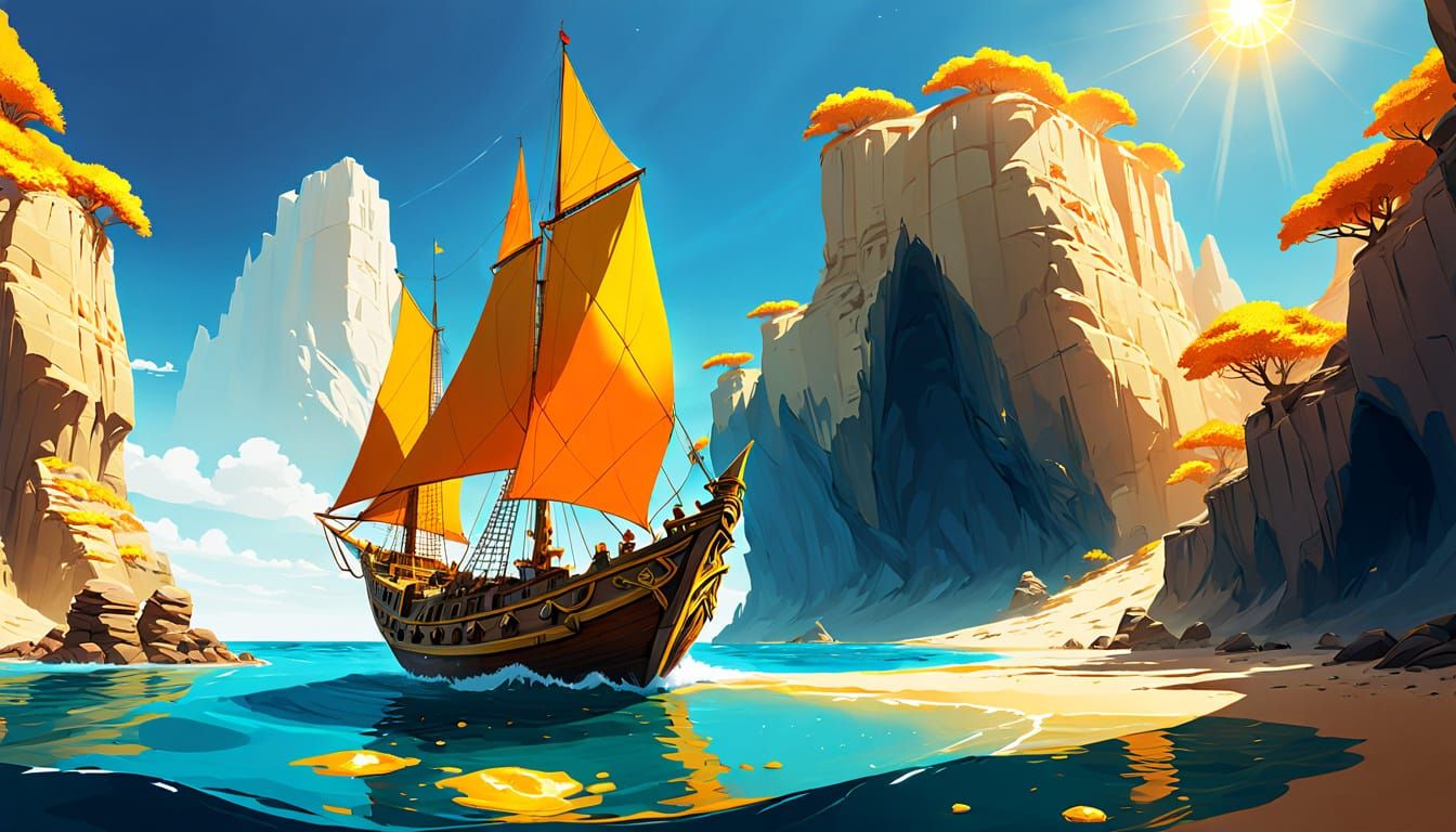 Dofus Style Galleon in Golden Cove