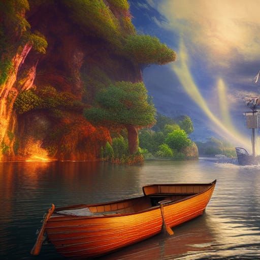 Fantastical Stairway to Heaven and River Boat