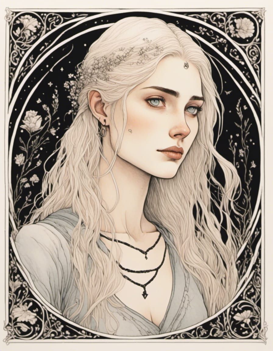 Grace Blackthorn Shadowhunter Portrait in Palekh Style