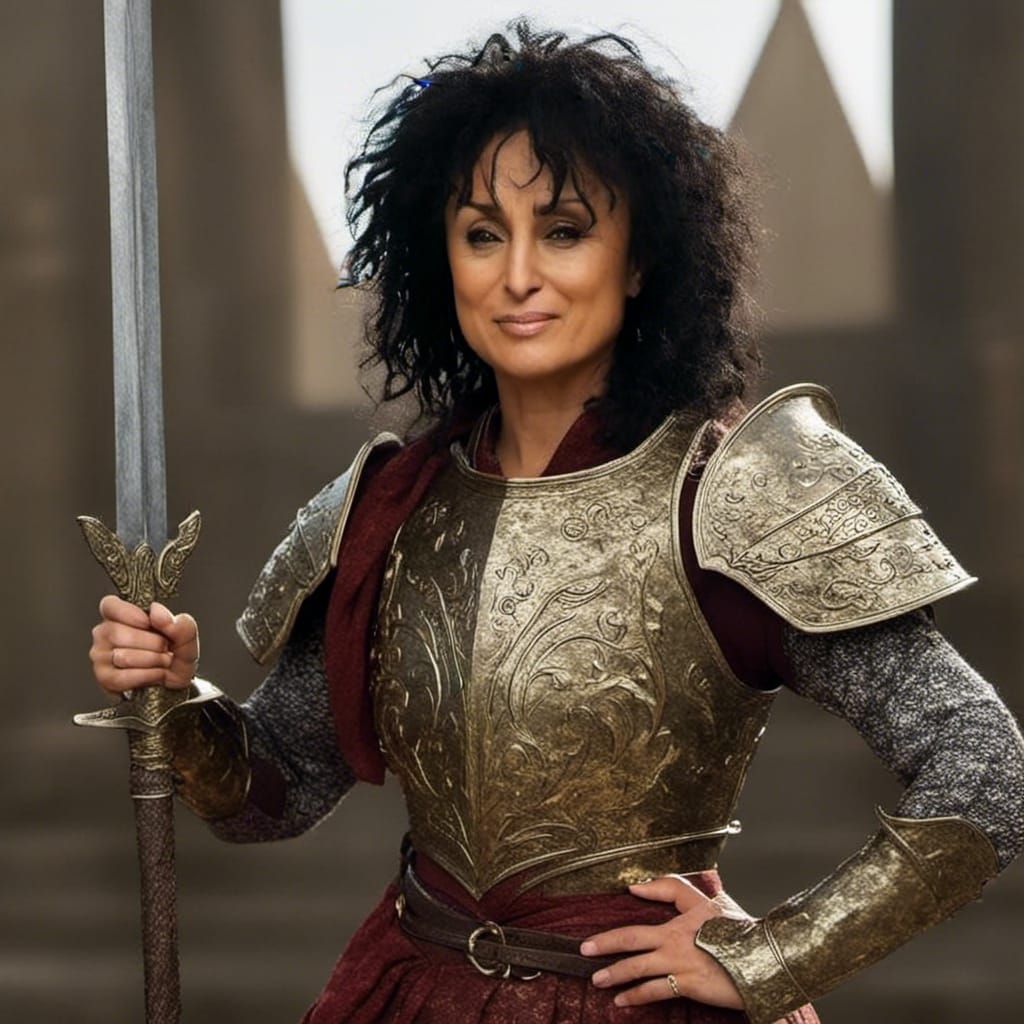 Medieval Armour Portrait with Intricate Metal Work