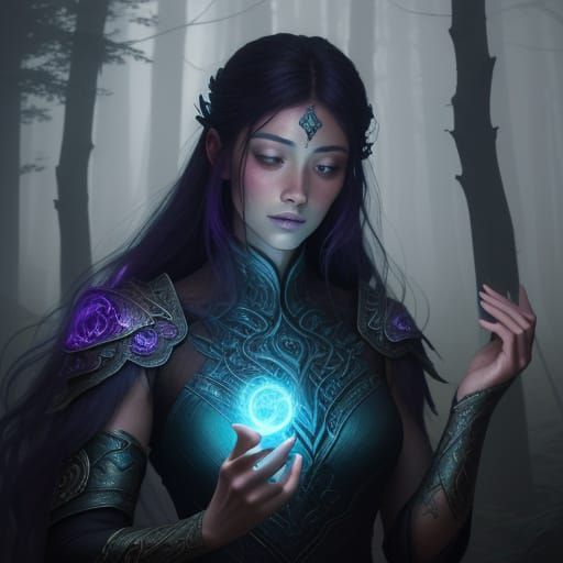 Mystical Forest Yoga: Fantasy Oil Painting Concept Art