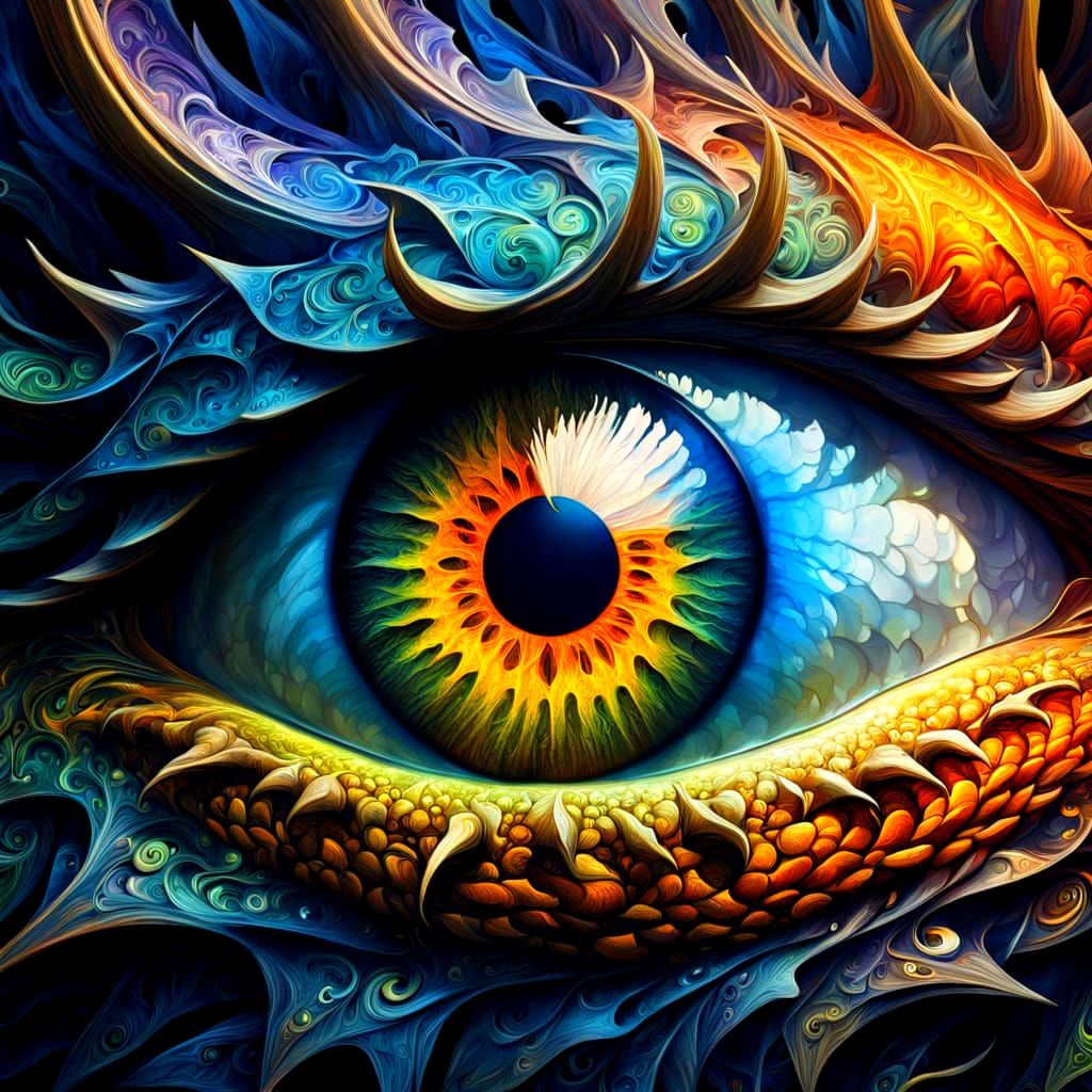 Dragon's Eye: Hyperrealistic Macro Shot of Fantasy Art