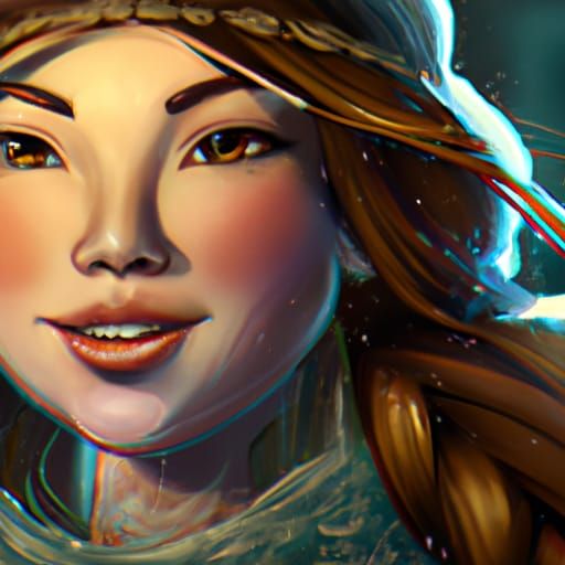 Hyperdetailed Disney Princess Portrait in Art Nouveau Style