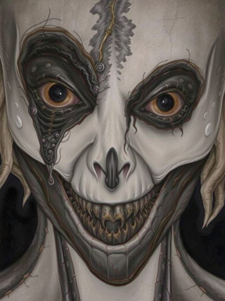 Grotesque Abomination in a Haunting Noir Landscape