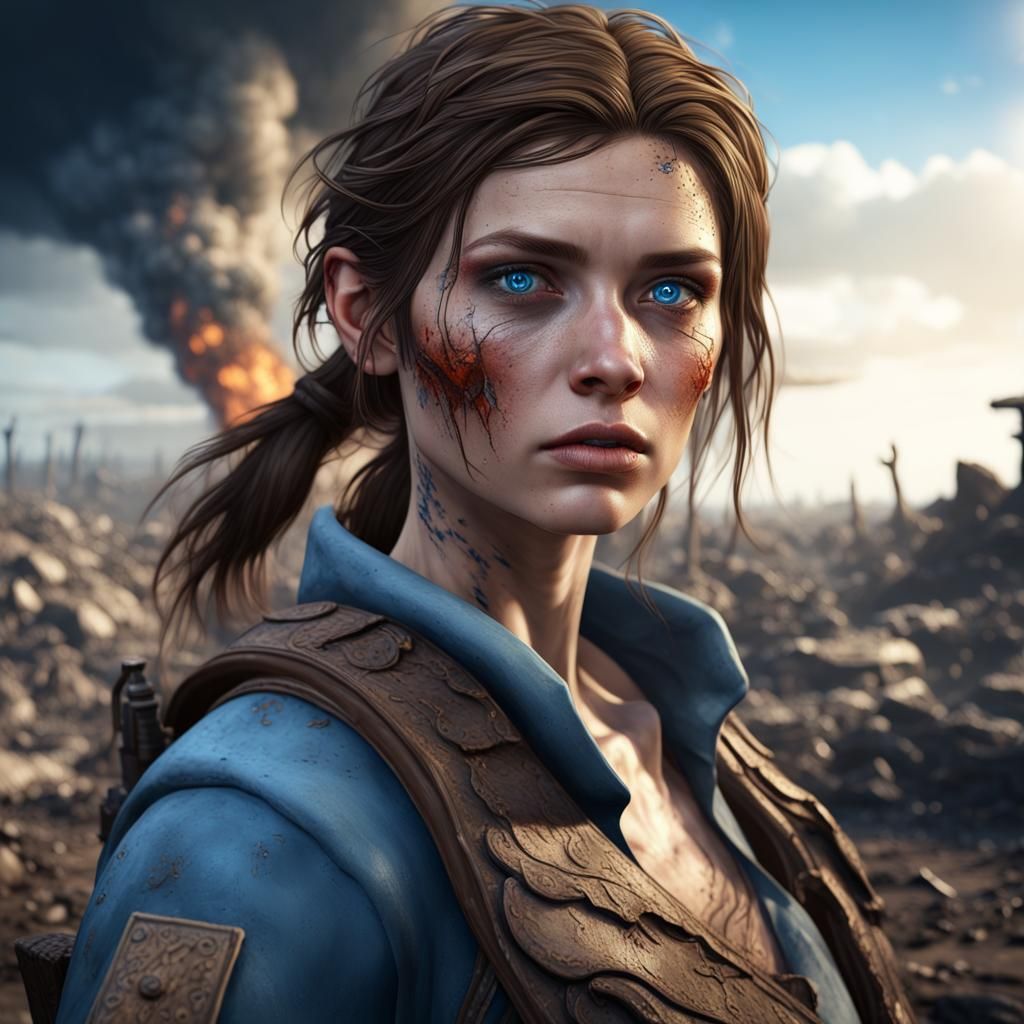 Apocalyptic Survivor's Journey: Detailed Matte Painting