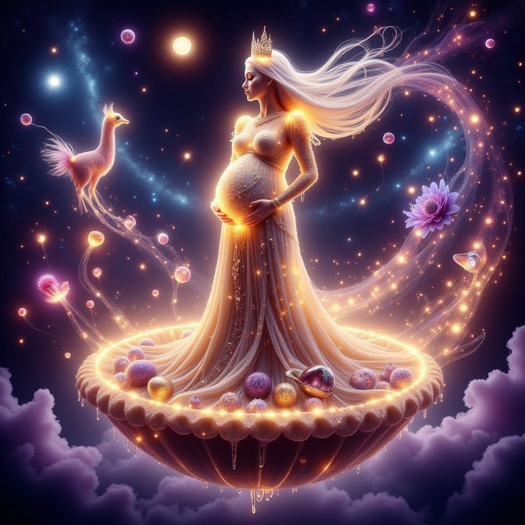 Galactic Space Queen on Moon-Pie Throne