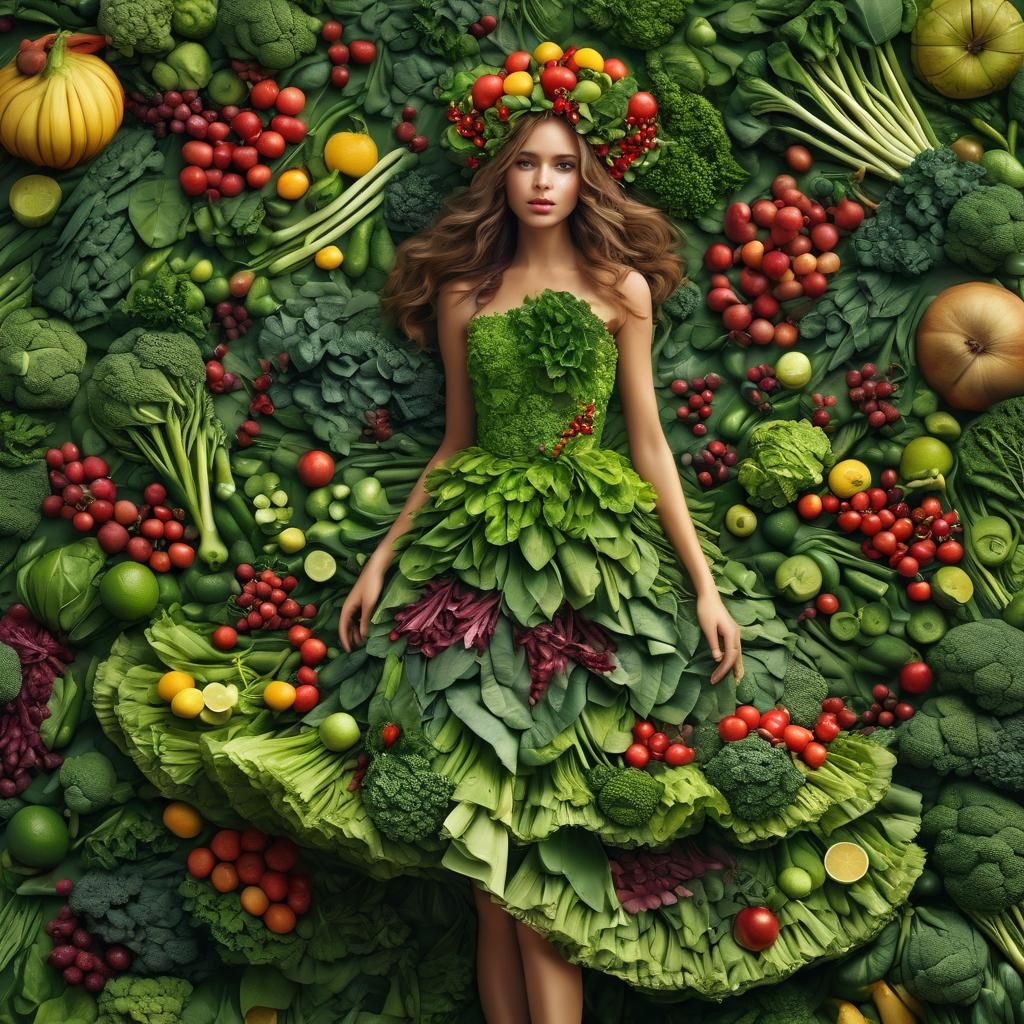 Lebendige Mode aus Obst und Gemüse