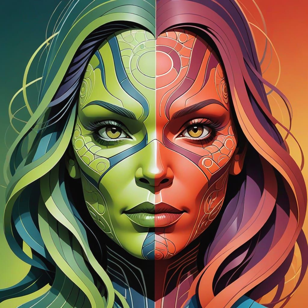 Gamora in Abstract Vector Fractal Style