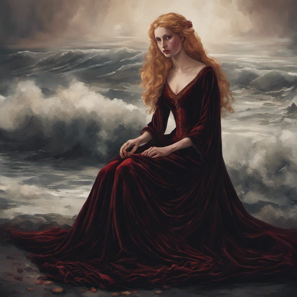 Medieval English Princess in Dimly Lit Bedroom