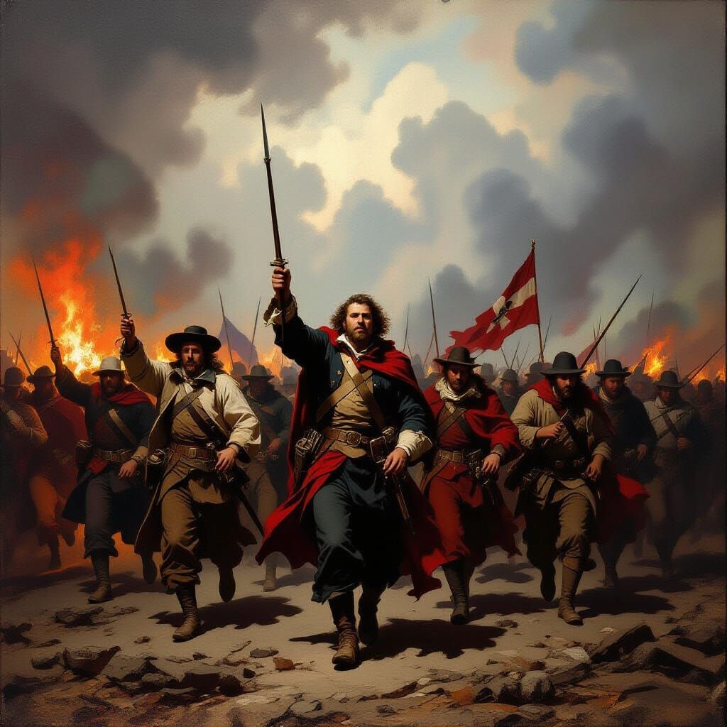 Rebellion Marches on London: Epic Historical Painting