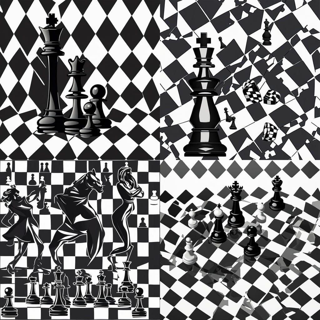 Black Chess King Stands Over Fallen Queen