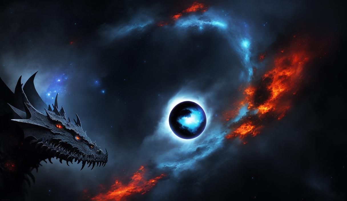 Black Dragons Guard a Star Swallowed by Black Hole