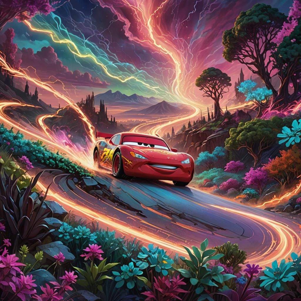 Lightning McQueen: Detailed Matte Painting