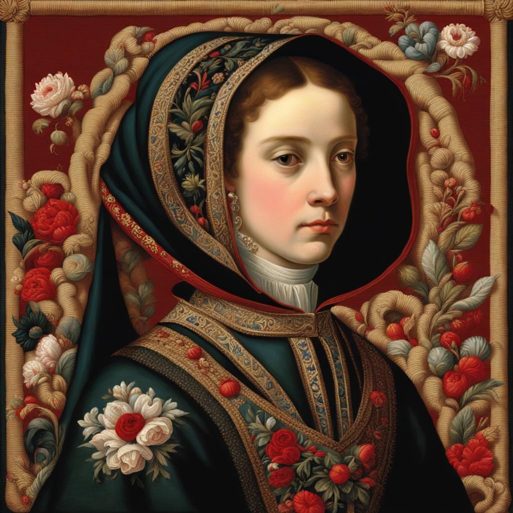 Scarlet Letter Woman: Detailed Matte Painting in 8K