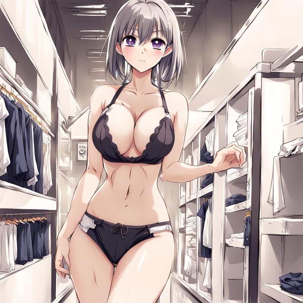 Anime Girl in Manga Style with Suggestive Pose