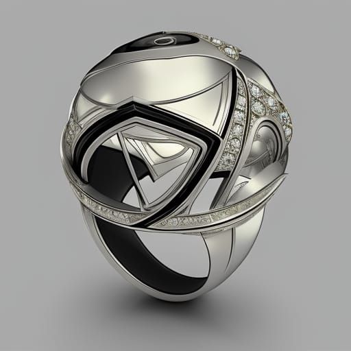 Futuristic big jewelery Jem ring