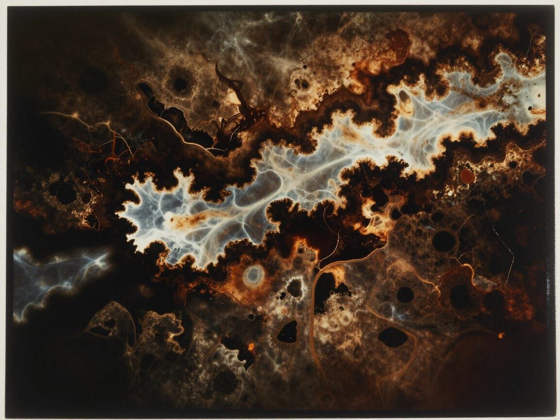 Abstract Chemigram Art with Organic Textures