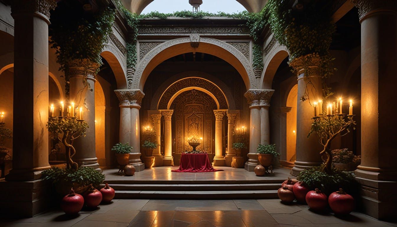 Roman Noblewoman in Opulent Hall