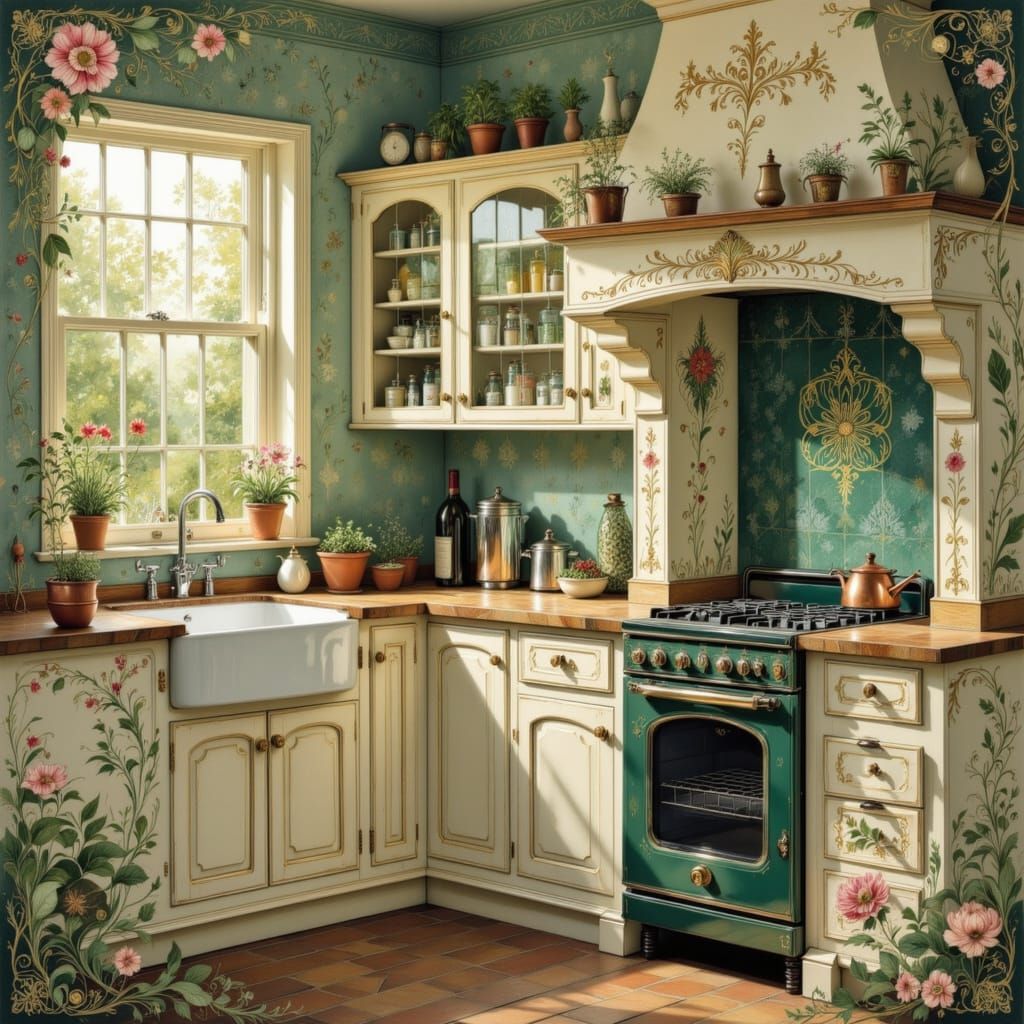 A calming kitchen