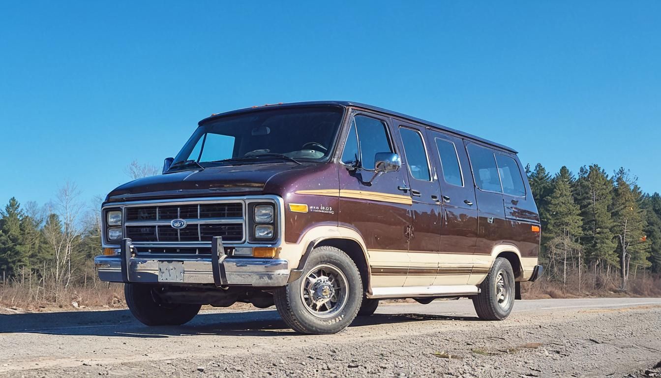 Moody Van Drives Through Forest in Cinematic Style