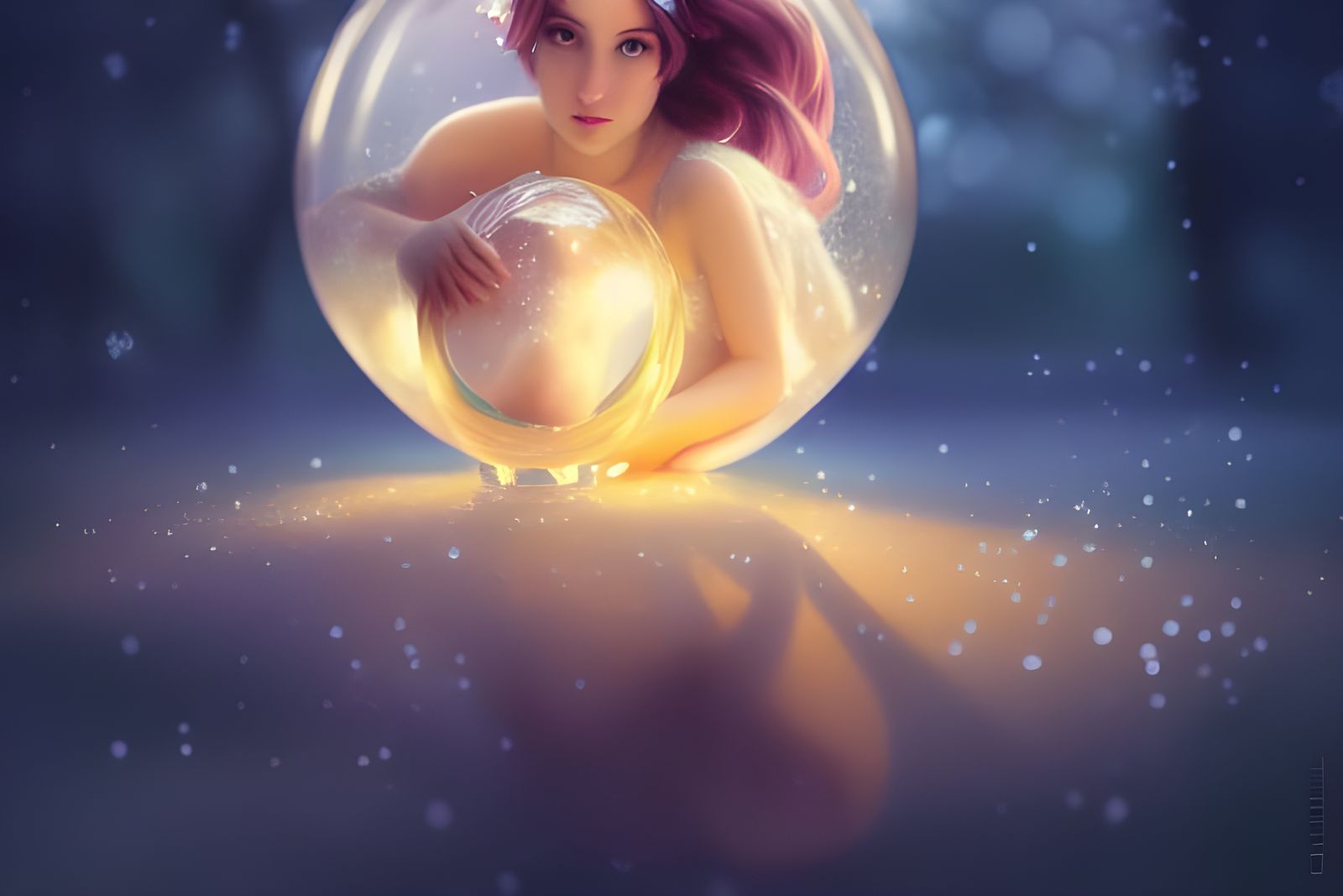 Summer Fairy in Crystal Ball: Artstation Portrait