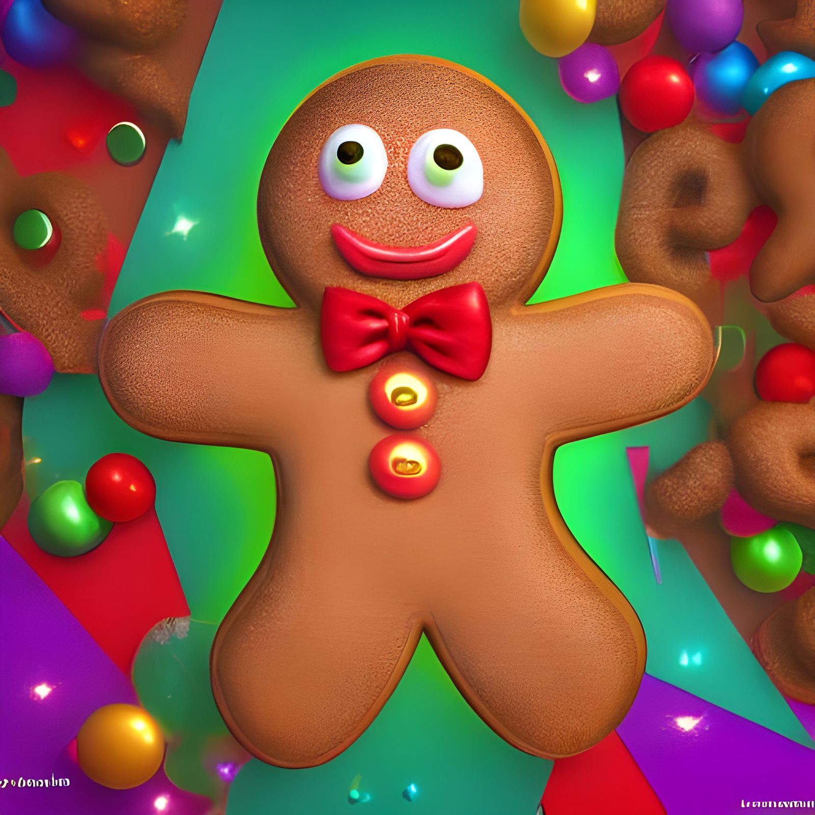 Gingerbread Man in Pixar Disney 3D Style