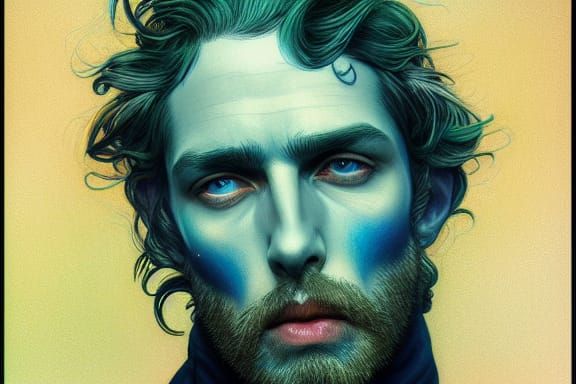 Hyperdetailed Portrait with Fractal Edges