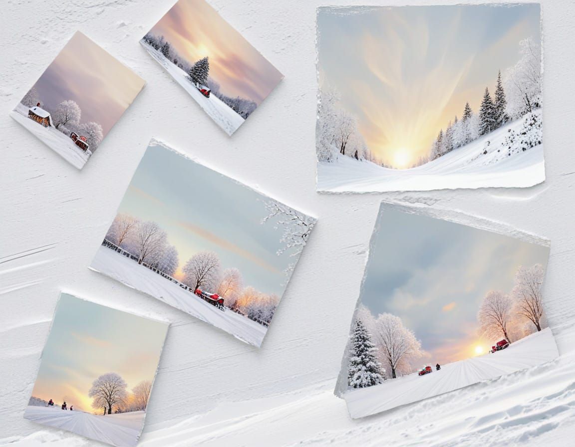 Vibrant Winter Landscapes Merge in Impasto Style