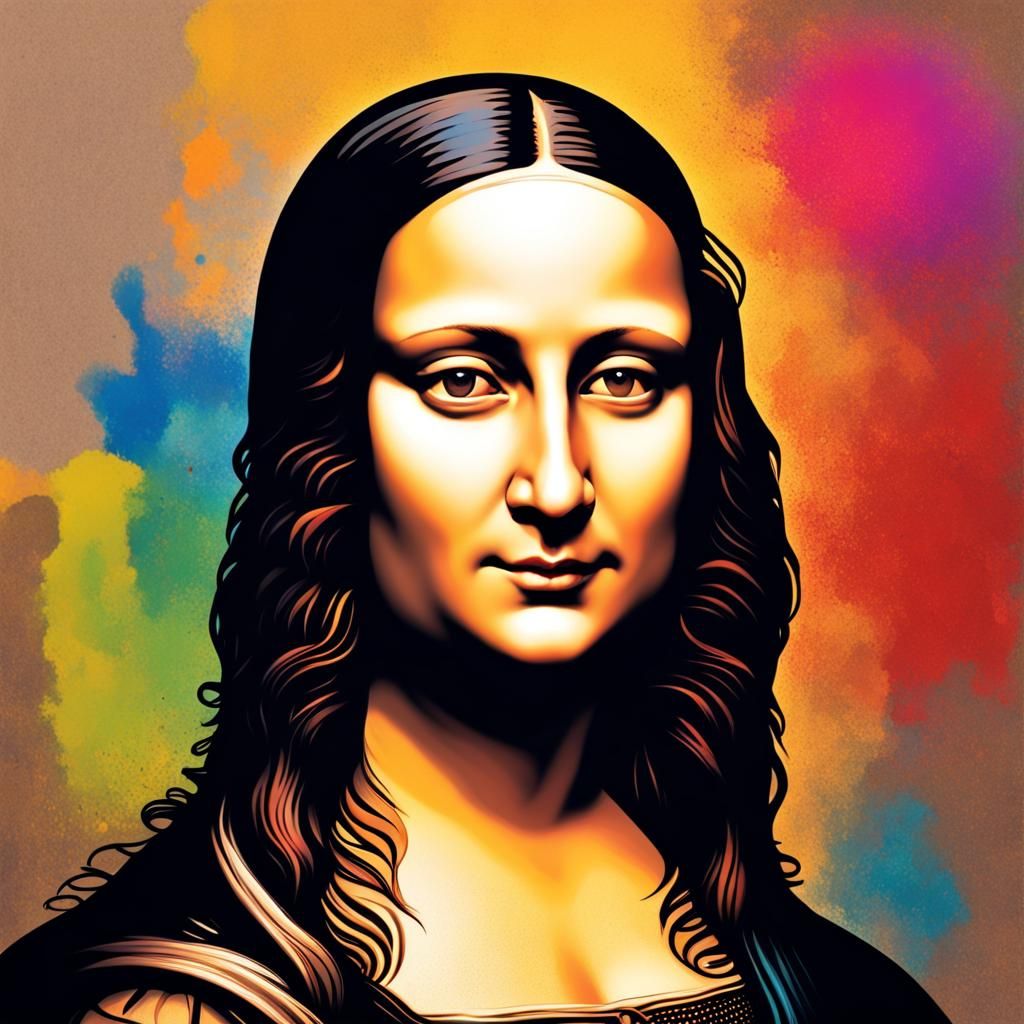 Mona Lisa with Putin's Face: Hyperrealistic Splash Art