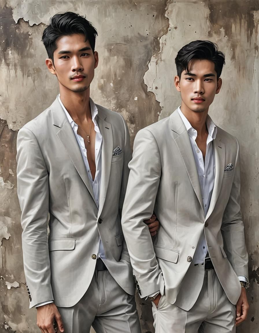 Realistic Image of Two Men in Thailand