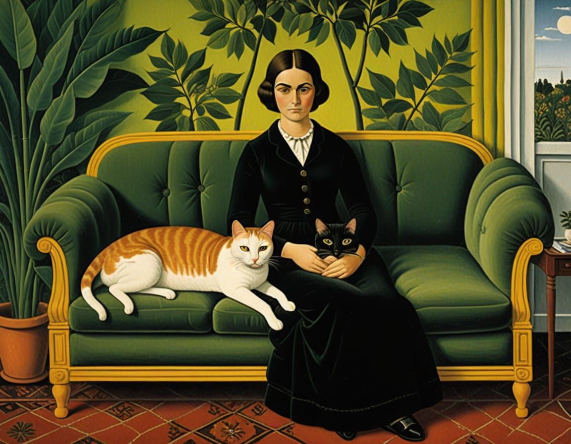 Surreal Sofa Scene in Dreamlike Brushstrokes