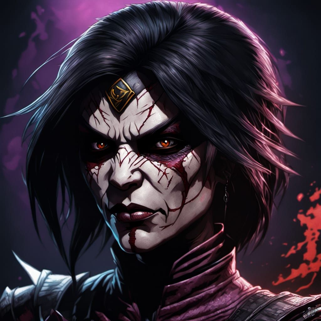 Mileena from Mortal Kombat in Gothic Horror Style