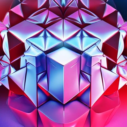 Hypercube in Four-Dimensional Space: Geometric Art