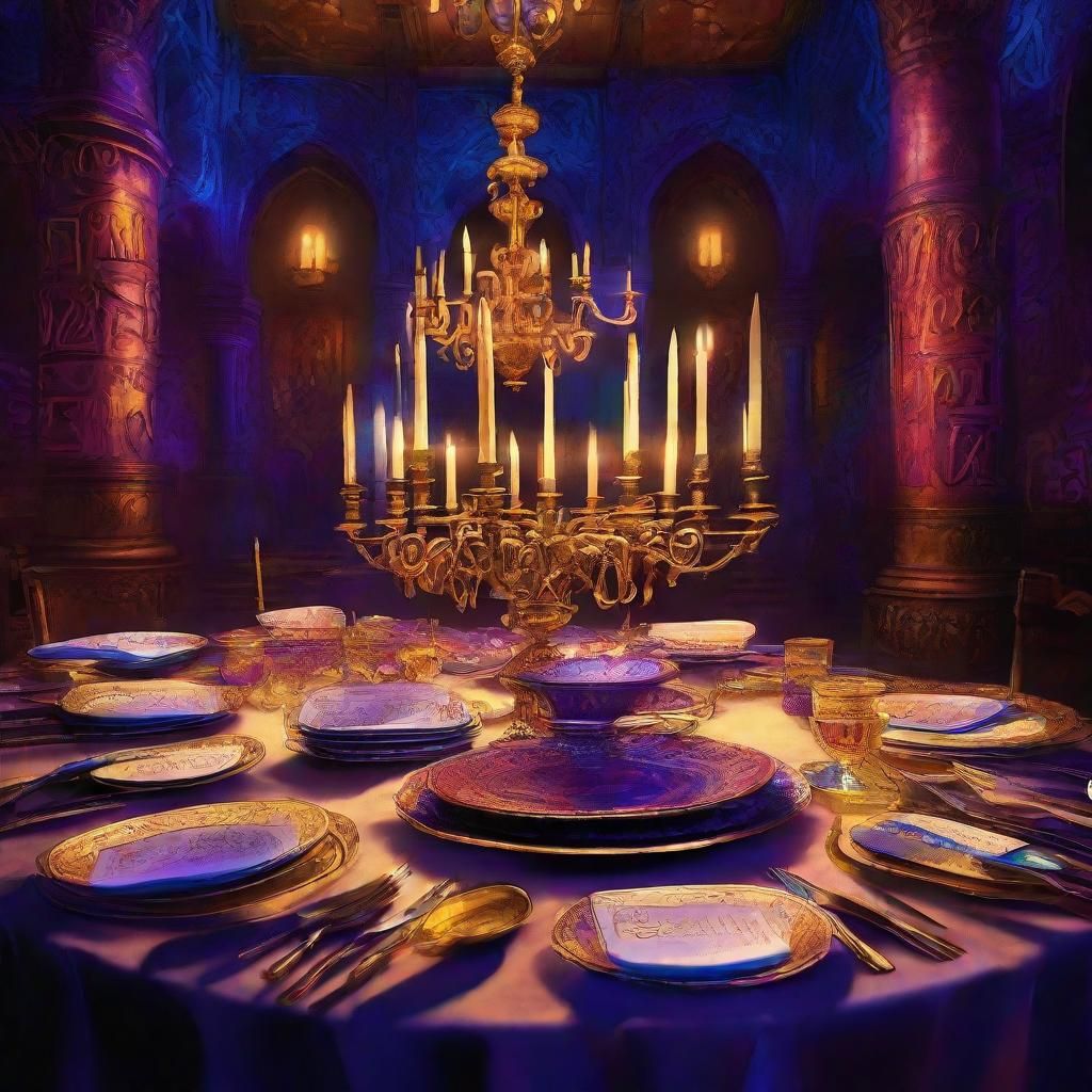 Fantasy Word Salad Concept Art in Mystical Hall