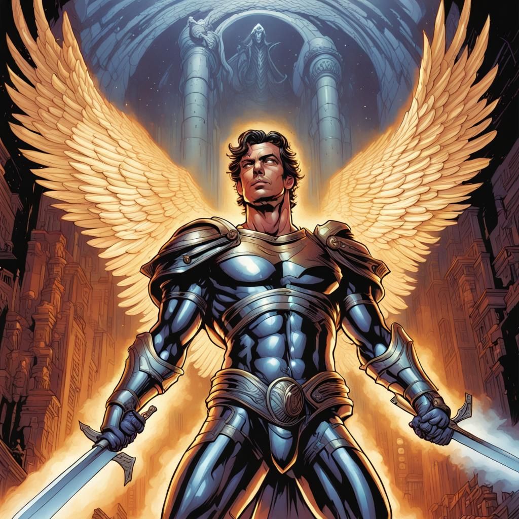 Archangel Michael in Comic Book Art Style