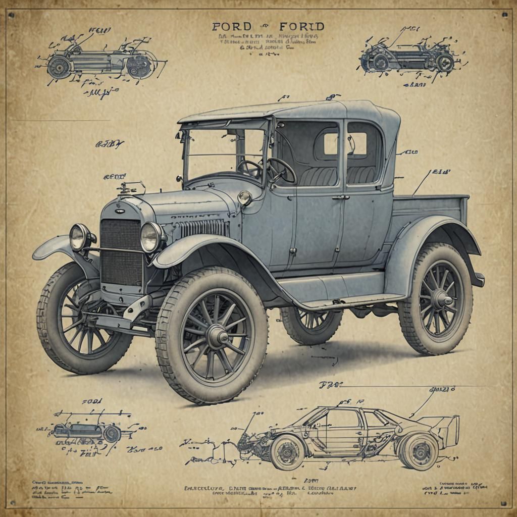 Ford Model A Blueprint Diagram