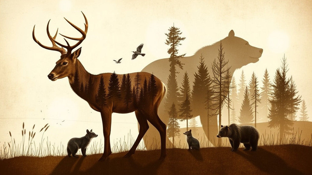 Ohio Hopewell Indian Double Exposure with Wildlife