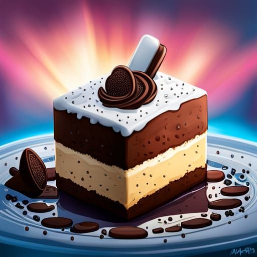 Cookies and Cream Ice Cream Bar in Anime Style