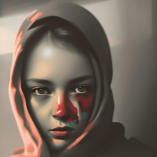 Dramatic Murder Scene in Neo-Impressionistic Style