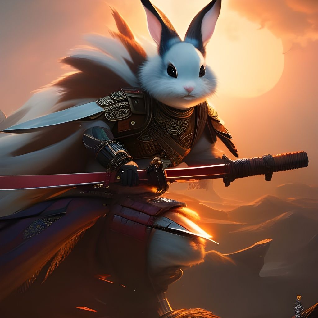 Giant samurai bunny