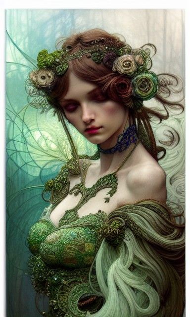 Intricate Green Scenic Concept Art in Regal Style