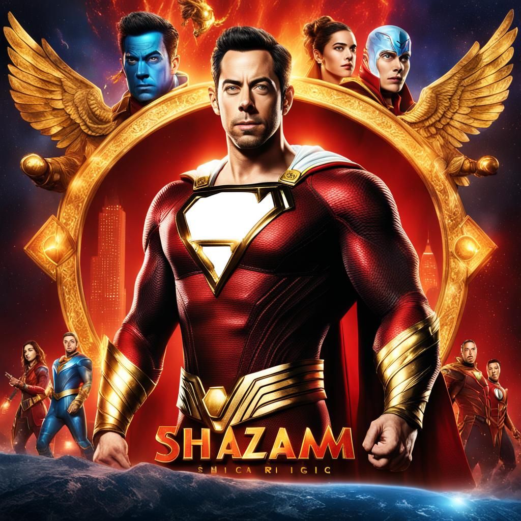 Shazam as Zachary Levi: Detailed Fantasy Art