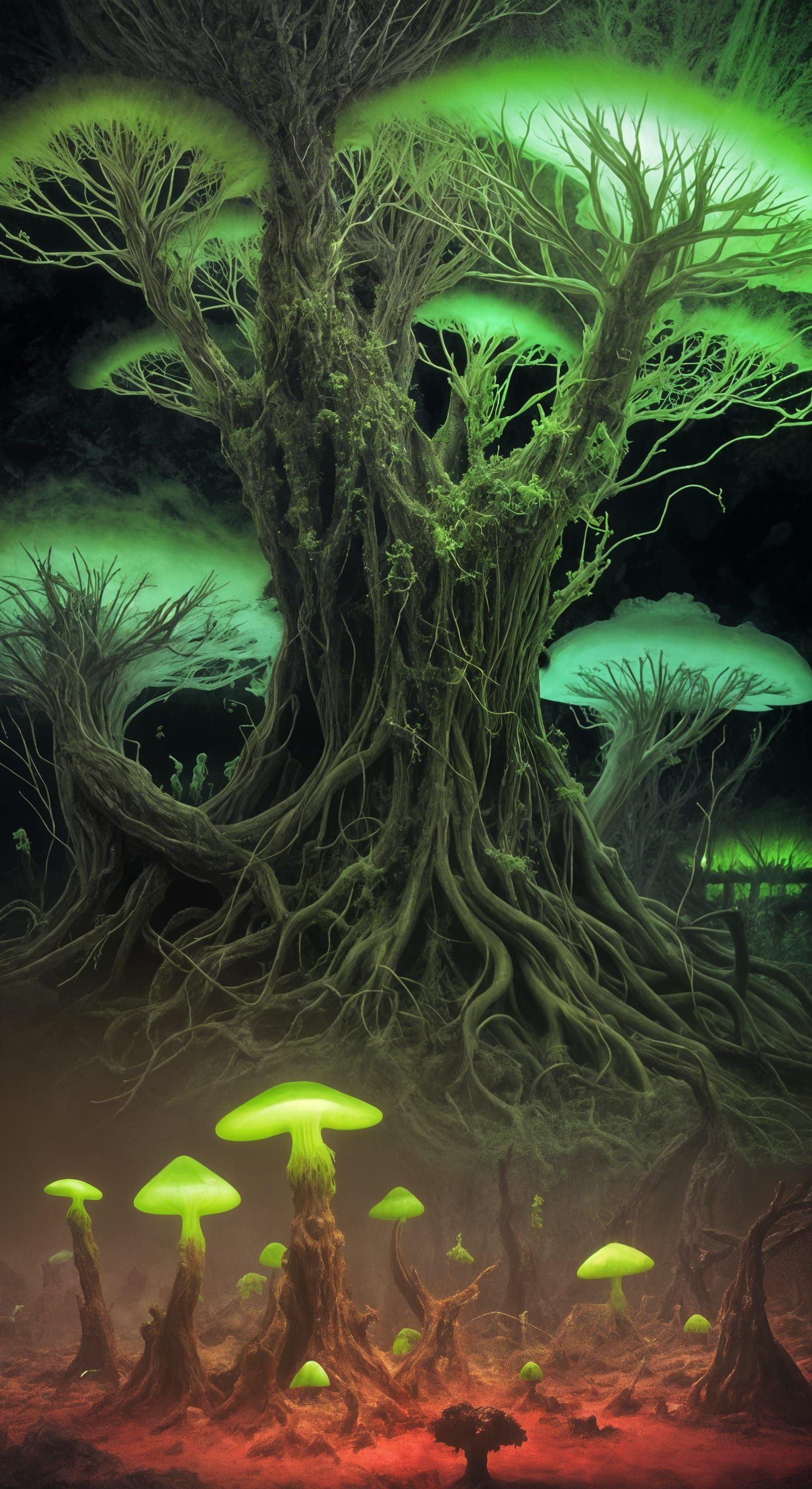 Surreal Biofilm Trees and Lifeforms in Alien Ecology