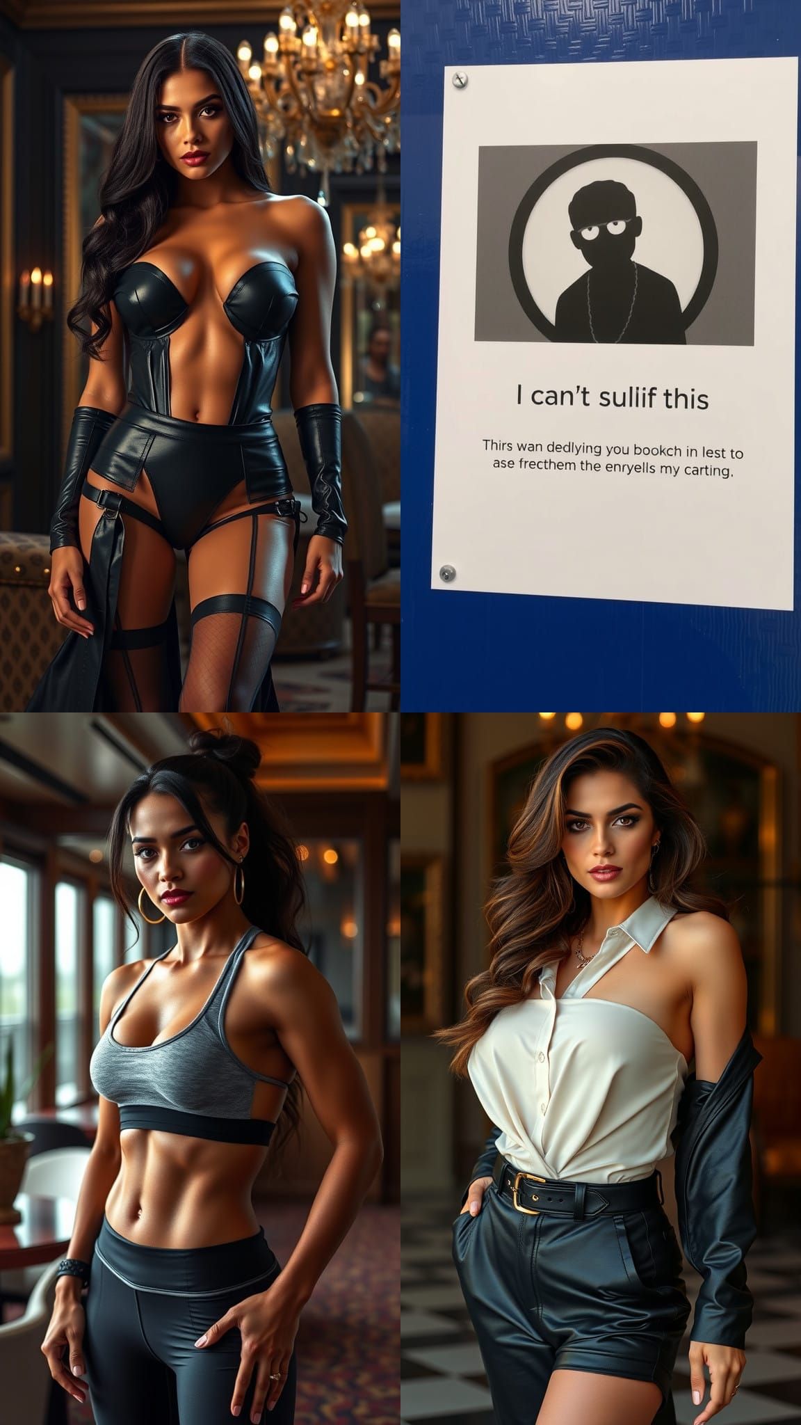 Statuesque Woman with Serious Expression